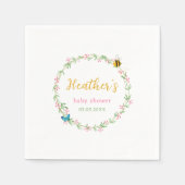 Serviette En Papier Mignonne couronne, Baby shower d'abeille et de pap (Devant)