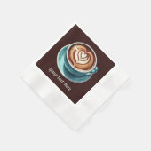 Serviette En Papier Mignonne d'ajouter votre texte femme de café (Coin)