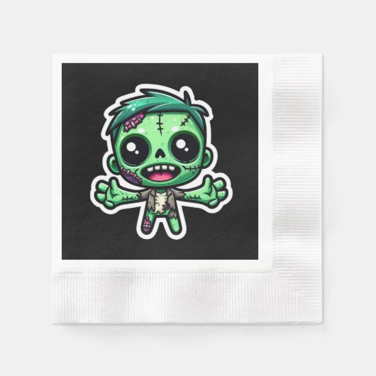 Serviette En Papier Mignonne, drôle de zombie (Devant)