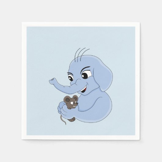 Serviette En Papier Mignonne éléphant garçon serviettes de dessins ani (Devant)