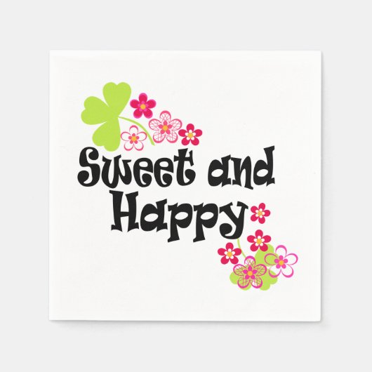 Serviette En Papier Mignonne et heureuse (Devant)