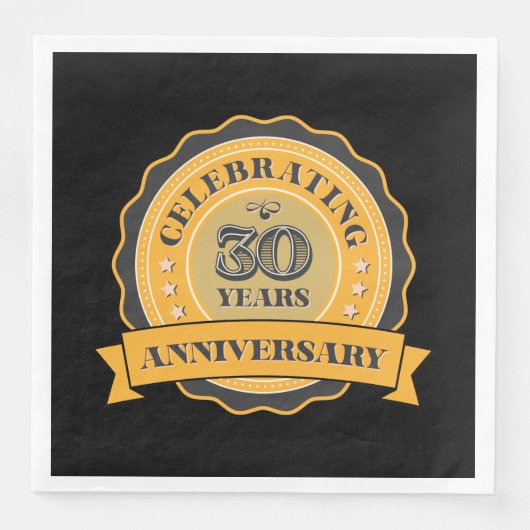 Serviette En Papier mignonne fête du 30e anniversaire (Devant)