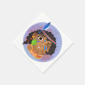 Serviette En Papier Mignonne fille en costume princesse amérindienne F (Coin)