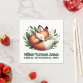 Serviette En Papier Mignonne Fox dormir en Baby shower Feuille (En situation)