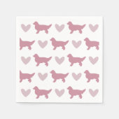 Serviette En Papier Mignonne Golden Retriever Chien Rose Valentines (Devant)