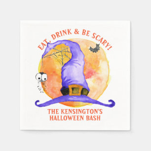 Serviette En Papier Mignonne Halloween Manger Boire Soyez Effrayant Ca