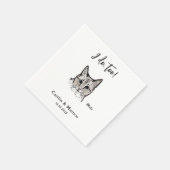 Serviette En Papier Mignonne Je fais aussi esquisser Mariage de chat (Coin)