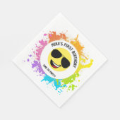 Serviette En Papier Mignonne Joyeux Visage, Lunettes d'Aviateur, Amusa (Coin)