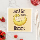 Serviette En Papier Mignonne Juste Une Fille Qui Aime Les Bananes Amat (En situation)