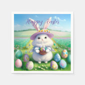 Serviette En Papier Mignonne lapin de Pâques 01 (Devant)