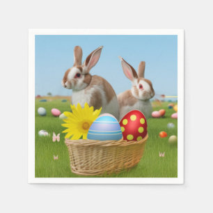 Serviette En Papier Mignonne lapin de Pâques pour une humeur positive