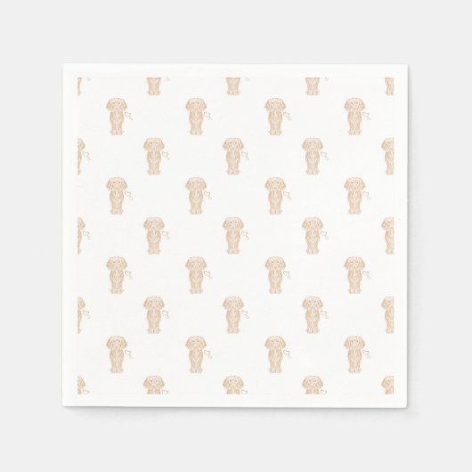 Serviette En Papier Mignonne long Haired Dachshund Chien de saucisse (Devant)