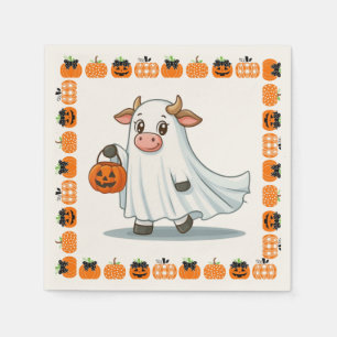 Serviette En Papier Mignonne, lunatique, vache fantôme