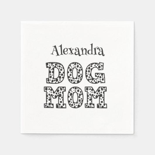 Serviette En Papier Mignonne maman chien pointillé (Devant)