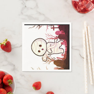 Serviette En Papier Mignonne maman Halloween dans le cimetière Éffraya