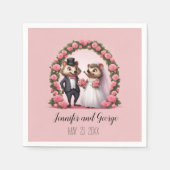 Serviette En Papier Mignonne Mariage mariée de hérisson et serviettes  (Devant)