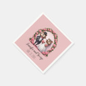 Serviette En Papier Mignonne Mariage mariée de hérisson et serviettes  (Coin)