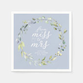 Serviette En Papier Mignonne Miss à Mme Greenery Eucalyptus Fête des m (Devant)