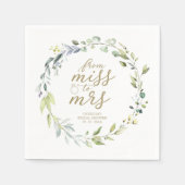 Serviette En Papier Mignonne Miss à Mme Greenery Eucalyptus Fête des m (Devant)