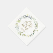 Serviette En Papier Mignonne Miss à Mme Greenery Eucalyptus Fête des m (Coin)