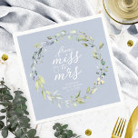 Serviette En Papier Mignonne Miss à Mme Greenery Eucalyptus Fête des m<br><div class="desc">Mademoiselle mignonne à Mme Greenery Eucalyptus Fête des mariées serviettes</div>