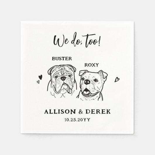 Serviette En Papier Mignonne Nous Faisons Trop 2 Chiens Français Chien (Devant)