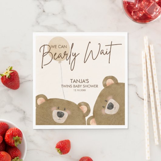 Serviette En Papier Mignonne Ours Nous Pouvons Attendre Baby shower Se (En situation)