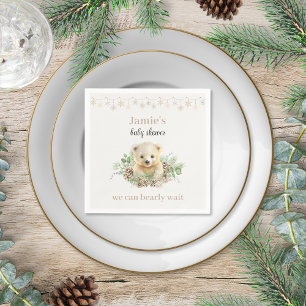 Serviette En Papier Mignonne Ours polaire hivernal Baby shower neutre