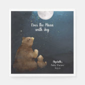 Serviette En Papier Mignonne Ours Sur La Lune (Devant)