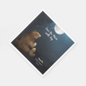 Serviette En Papier Mignonne Ours Sur La Lune (Coin)