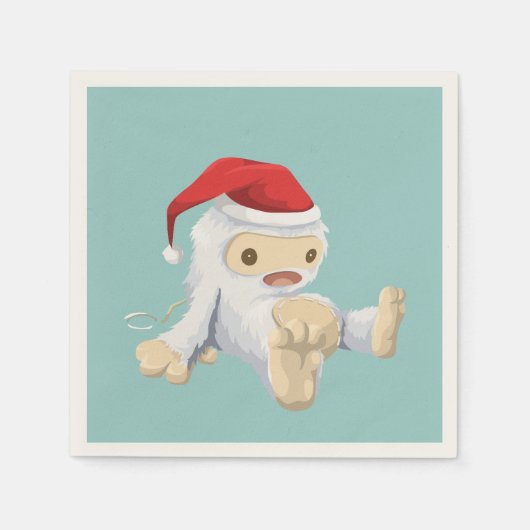 Serviette En Papier Mignonne poupée de jouets Yeti de Noël (Devant)