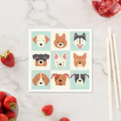 Serviette En Papier Mignonne race chien bleu clair motif (En situation)