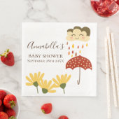 Serviette En Papier Mignonne Raincloud et parapluie Genre Neutre bébé (En situation)