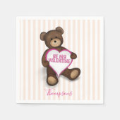 Serviette En Papier Mignonne Saint Valentin Teddy Bear Whimsical Party (Devant)