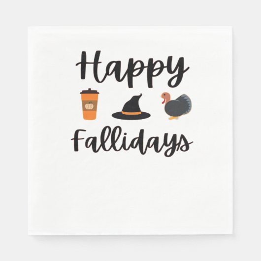 Serviette En Papier Mignonne saison d'automne Joyeux Fallidays Thanksg (Devant)