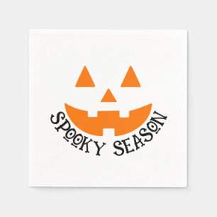 Serviette En Papier Mignonne saison Éffrayante Citrouille face Hallowe