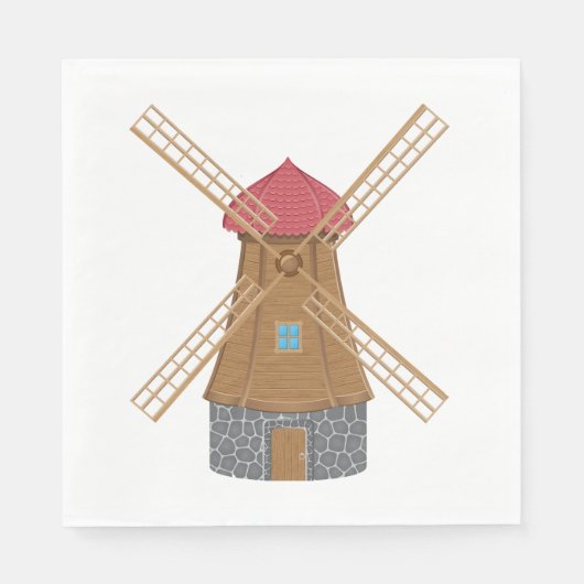 Serviette En Papier Mignonne serviettes de moulin à vent (Devant)