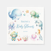 Serviette En Papier Mignonne sous le Baby shower marin (Devant)