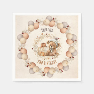 Serviette En Papier Mignonne Teddy Bear Automne Anniversaire Papier Ga