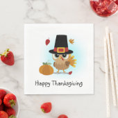 Serviette En Papier Mignonne Turquie Thanksgiving (En situation)