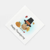 Serviette En Papier Mignonne Turquie Thanksgiving (Coin)