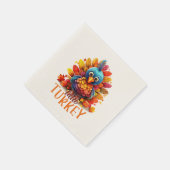 Serviette En Papier Mignonne Turquie Thanksgiving (Coin)