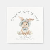 Serviette En Papier Mignonne Un lapin est une fête d'anniversaire (Devant)
