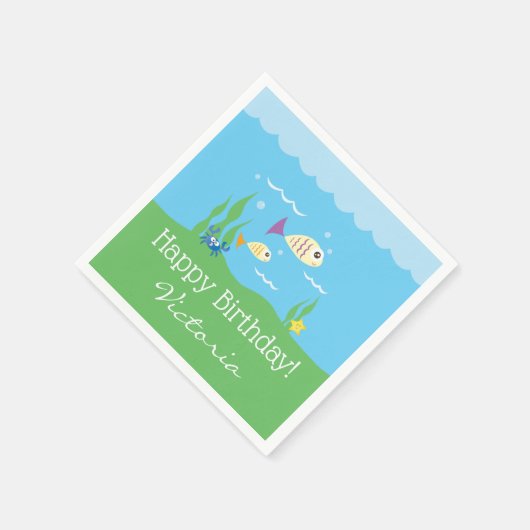 Serviette En Papier Mignonne Under the Sea Ocean Aquarium Fête d'anniv (Coin)