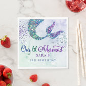 Serviette En Papier Mignonne violet vert Parties scintillant moderne S (En situation)