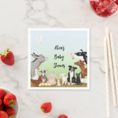 Serviette En Papier Mignons animaux de ferme baby shower serviettes en (En situation)