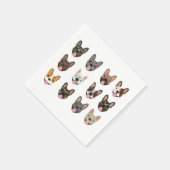 Serviette En Papier Mignons Bulldogs français portant des lunettes (Coin)