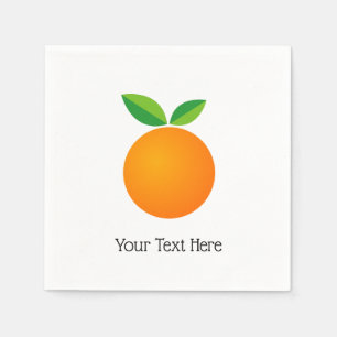 Serviette En Papier Mignons de fruits orange avec texte personnalisé