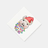 Serviette En Papier Mignons feux de cochon de Noël (Coin)