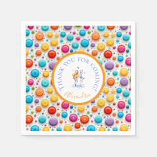 Serviette En Papier Mignons lapins de forêt Twisting Colorée Polka Poi